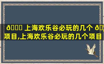 🐟 上海欢乐谷必玩的几个 🦄 项目,上海欢乐谷必玩的几个项目有哪些